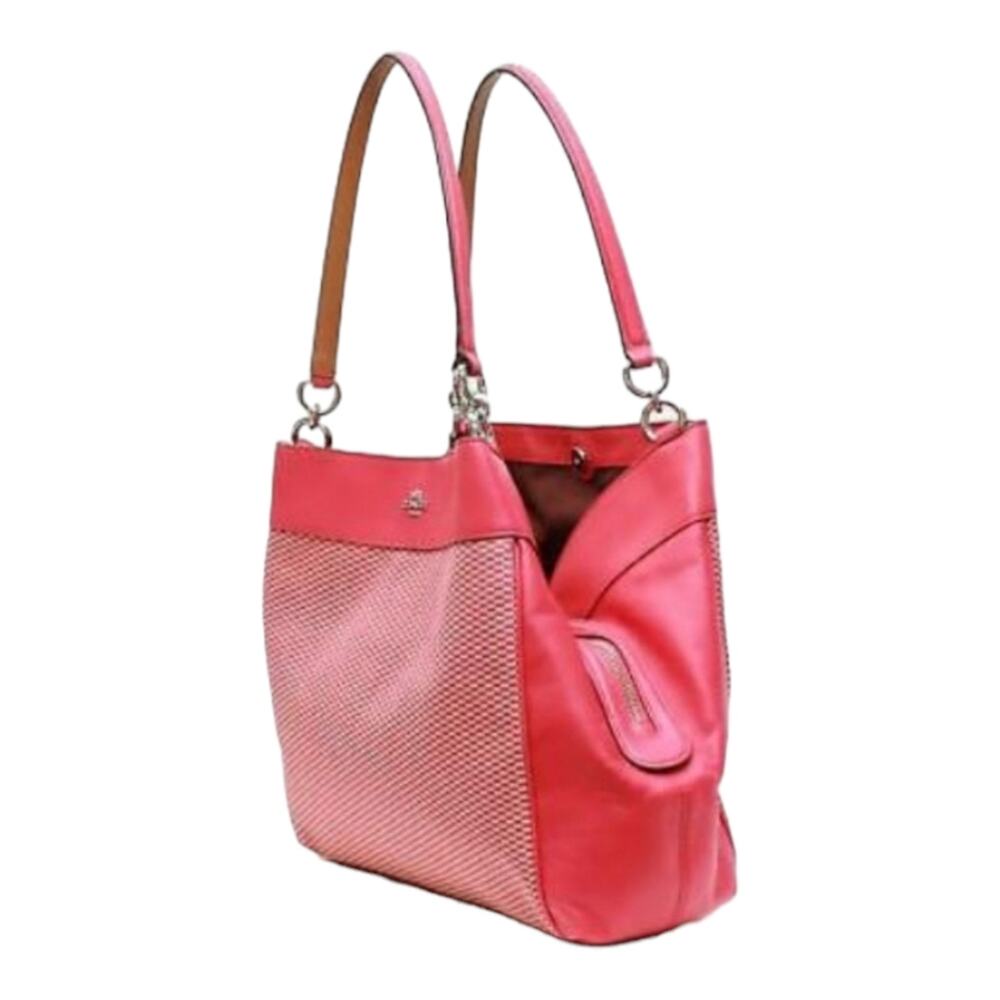 Coach F57540‎ Legacy Jacquard Lexy Shoulder Bag Milk Bright Pink - Picture 12 of 16